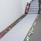 36"x100ft White Floral Lace Aisle Runner