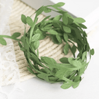 67FT Olive Green Leaf Ribbon Trim, Artificial Vines Leaf Garland For DIY Craft Party Wedding Home Decor