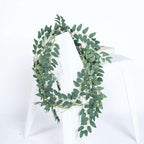 2 Pack 6ft Green Artificial Honey Locust Leaf Garland, Flexible Vine