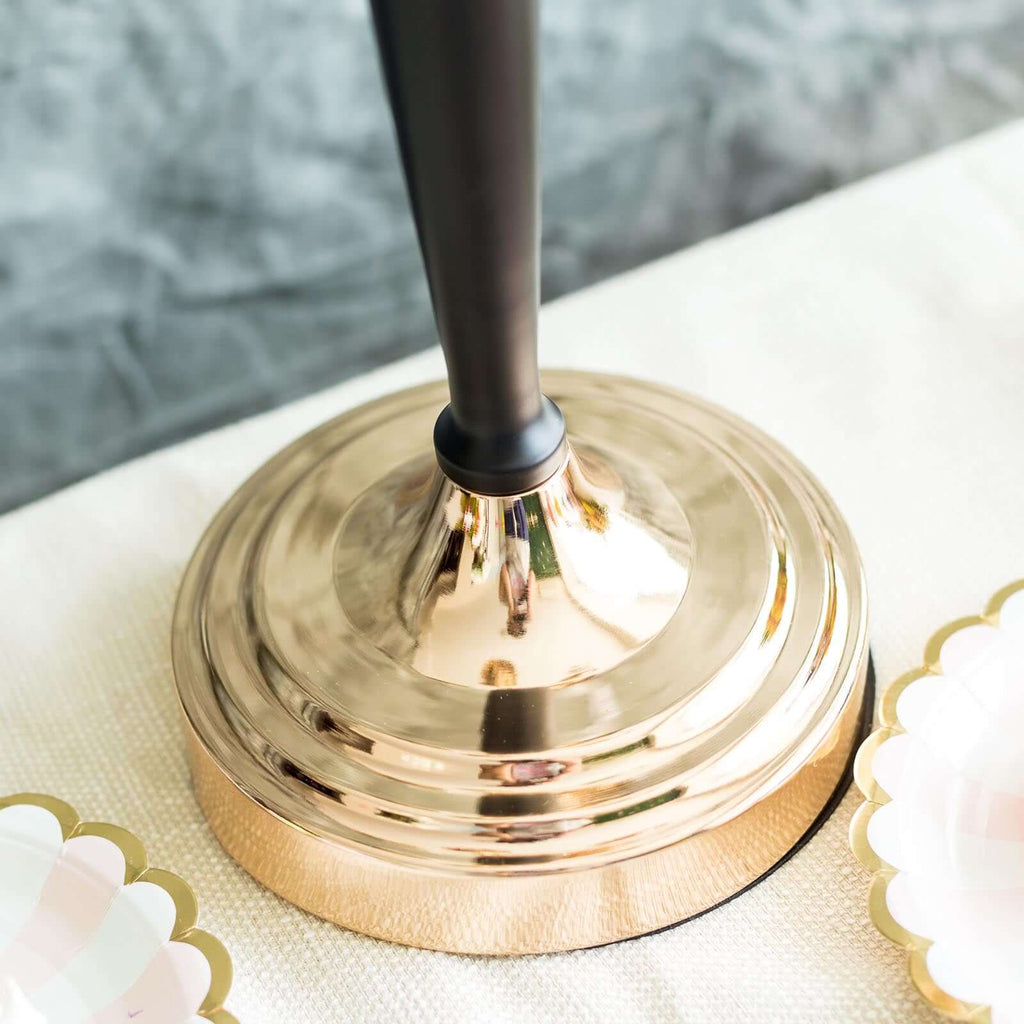 5-Arm Metal Candelabra Candle Holder Gold/Black - Chic Table Centerpiece for Events 25"