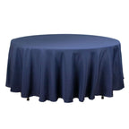 Premium Polyester 108" Round Tablecloth Navy Blue - Wrinkle-Resistant 220GSM Table Cover