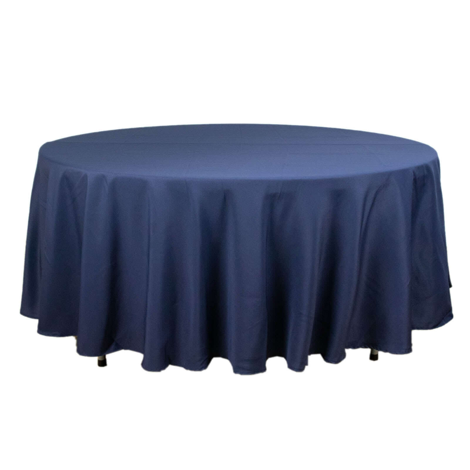 Premium Polyester 108" Round Tablecloth Navy Blue - Wrinkle-Resistant 220GSM Table Cover