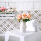 5 Flower Head Peach Peony Bouquet Artificial Silk Peonies Spray