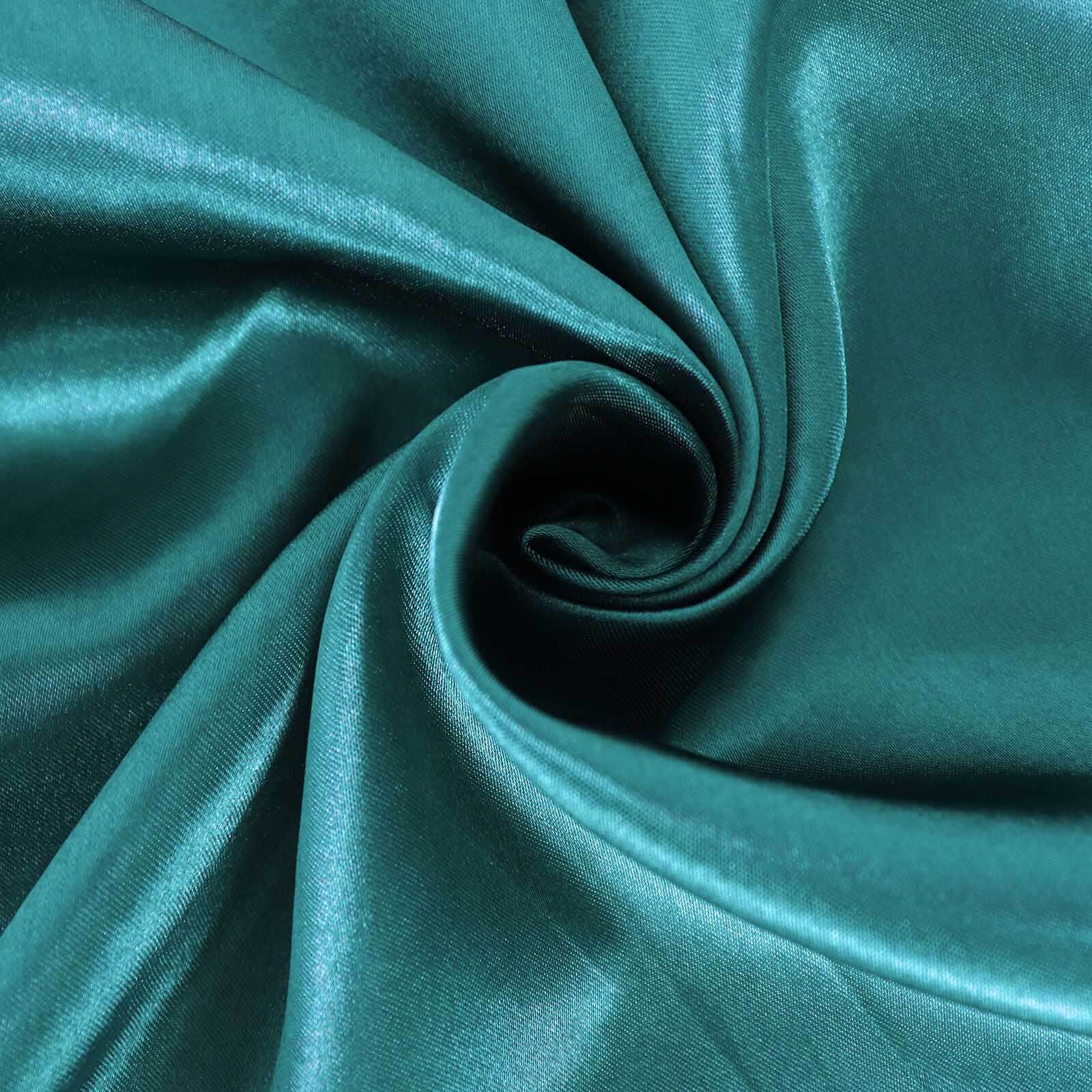 Satin Rectangular 60"x126" Tablecloth Peacock Teal - Smooth and Lustrous Table Cover