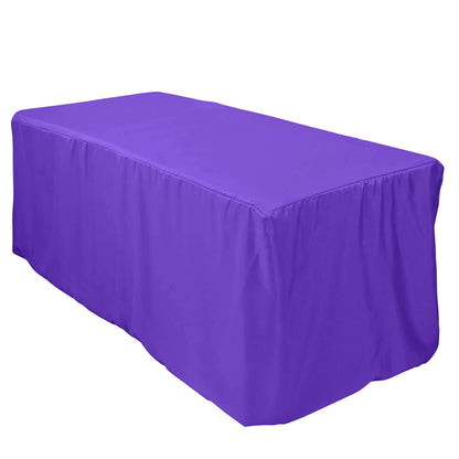 Fitted Polyester 72"x30" Rectangle Tablecloth Purple - Durable and Easy to Maintain Table Cover