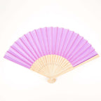 5 Pack Lavender Lilac Asian Silk Folding Fans Party Favors, Oriental Folding Fan Favors