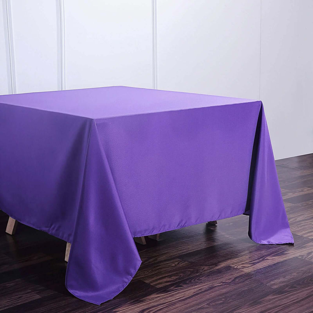 Polyester Square 90"x90" Tablecloth Purple - Wrinkle-Resistant & Durable Table Cover