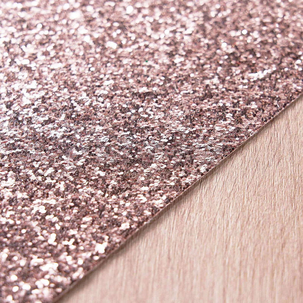6-Pack Placemats Glitter Design Rose Gold Sparkle Rectangle - Non-Slip Decorative Dining Table Mats 12"x18"