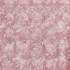 Satin 90"x132" Rectangle Tablecloth Blush - Grandiose 3D Rosette Seamless Table Cover
