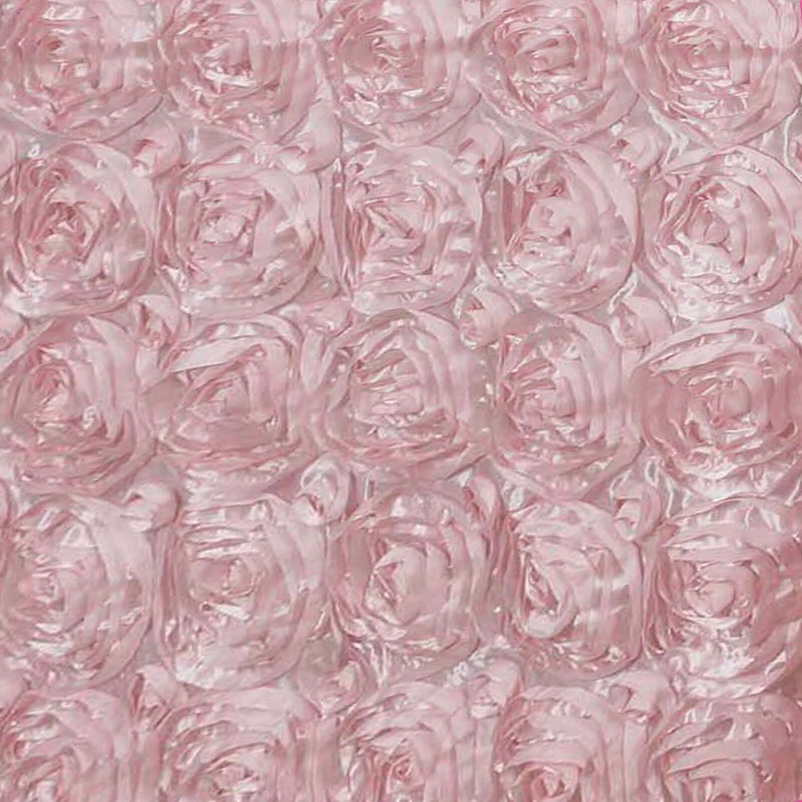 Satin 90"x132" Rectangle Tablecloth Blush - Grandiose 3D Rosette Seamless Table Cover