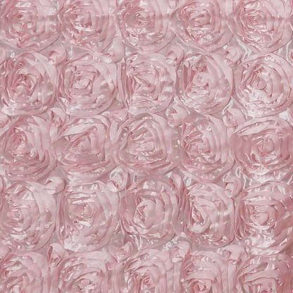 Satin 90"x132" Rectangle Tablecloth Blush - Grandiose 3D Rosette Seamless Table Cover
