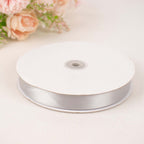 100 Yards 7/8" Silver Single Face Decorative Satin Ribbon
