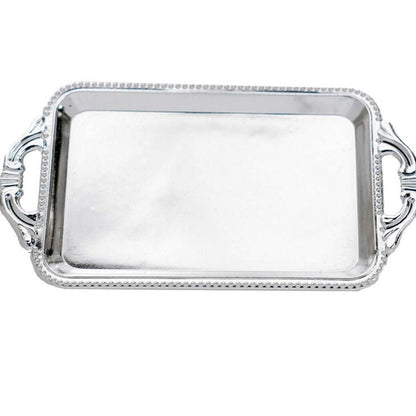 12-Pack Display Trays Party Favor Rectangular Design Silver - Mini Serving Platters for Candy and Desserts 4"
