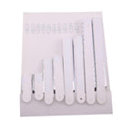 Set of 8 Silver White Hanging Paper Fan Decorations, Pinwheel Wall Backdrop Party Kit - 4", 8", 12", 16"