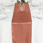 Satin 12"x108" Table Runner Terracotta (Rust) - Stylish Table Linen
