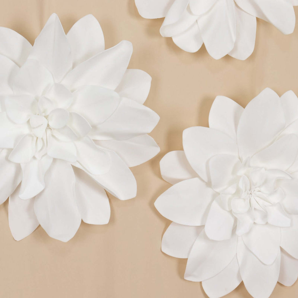 4 Pack 16" White Real-Like Soft Foam Craft Daisy Flower Heads