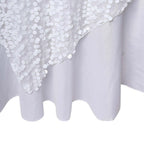 Sequin 72"x72" Table Overlay Square Tablecloth White - Big Payette Design for Classy Celebrations