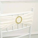 20 Pack Diamond Round Chair Sash Band Buckle Pins Gold - Timeless Rhinestone Napkin Rings for Weddings & Gatherings 2.5"