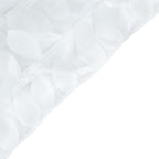 Taffeta 54"x54" Table Overlay Square Tablecloth White | Exquisite 3D Leaf Petal Design for Chic Wedding & Event Decor