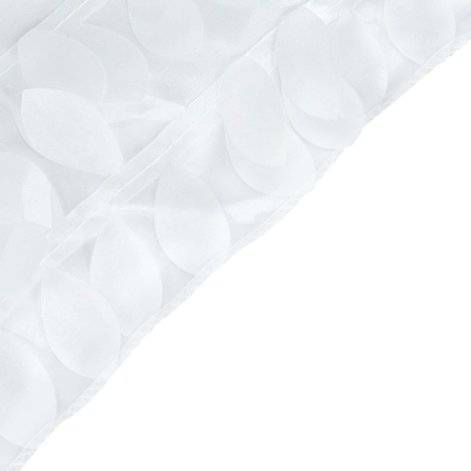 Taffeta 54"x54" Table Overlay Square Tablecloth White | Exquisite 3D Leaf Petal Design for Chic Wedding & Event Decor