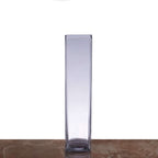 12-Pack Glass Cylinder Vases Square Clear - Durable Heavy Duty Floral Centerpieces for Weddings 14"