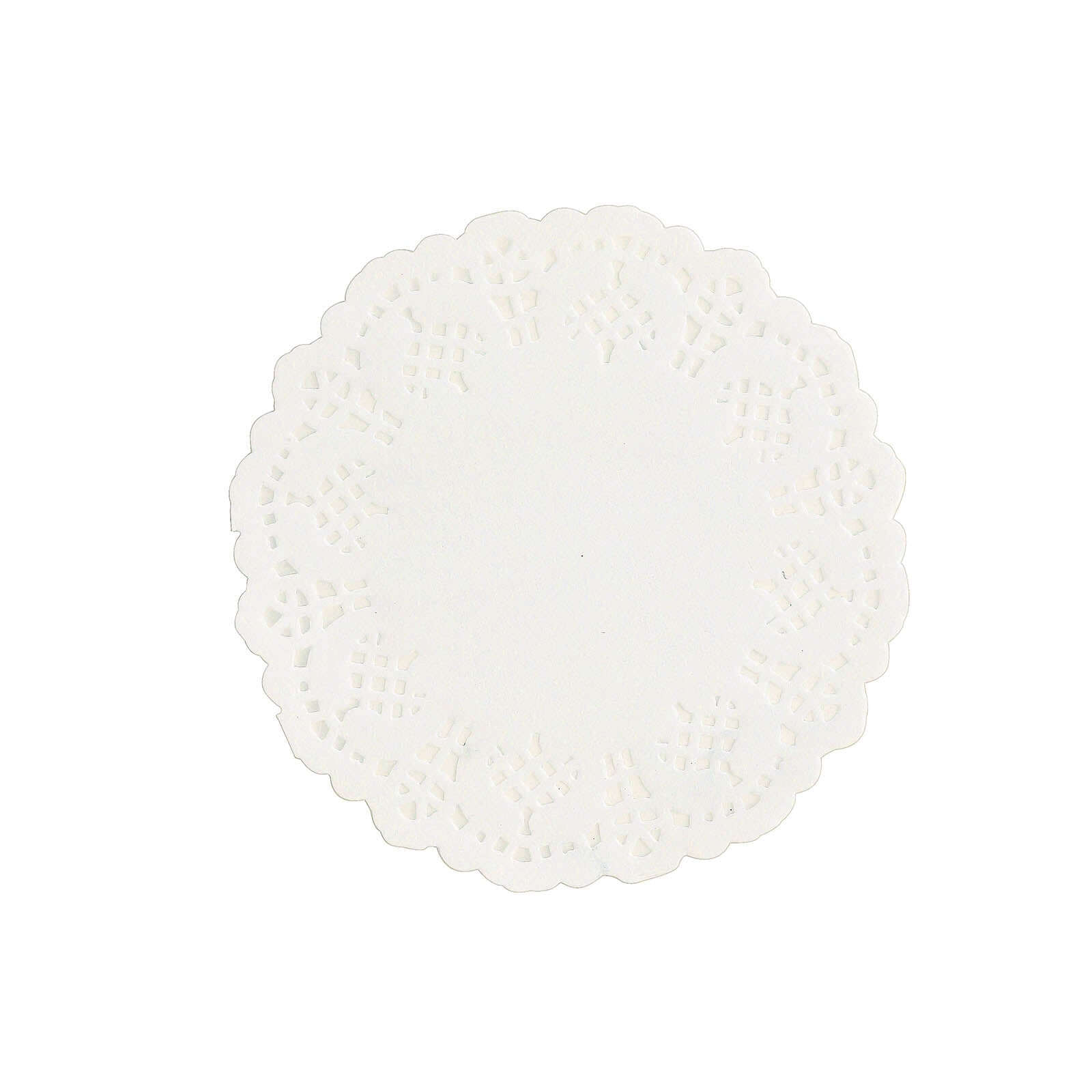 100 Pcs Paper 4" Round Placemats in White - Food Grade Lace Paper Doilies for Dessert Display & Table Decor