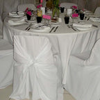 Polyester Chair Cover Self-Tie Universal Design White - Durable Slip-On Cover for Folding, Dining, Banquet & Standard Chairs