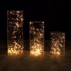 24" Clear Acrylic Display Box, Transparent Pedestal Riser with Interchangeable Lid and Base