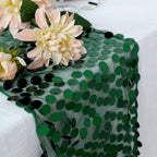 Big Payette Sequin 13"x108" Table Runner Hunter Emerald Green - Dazzling Design