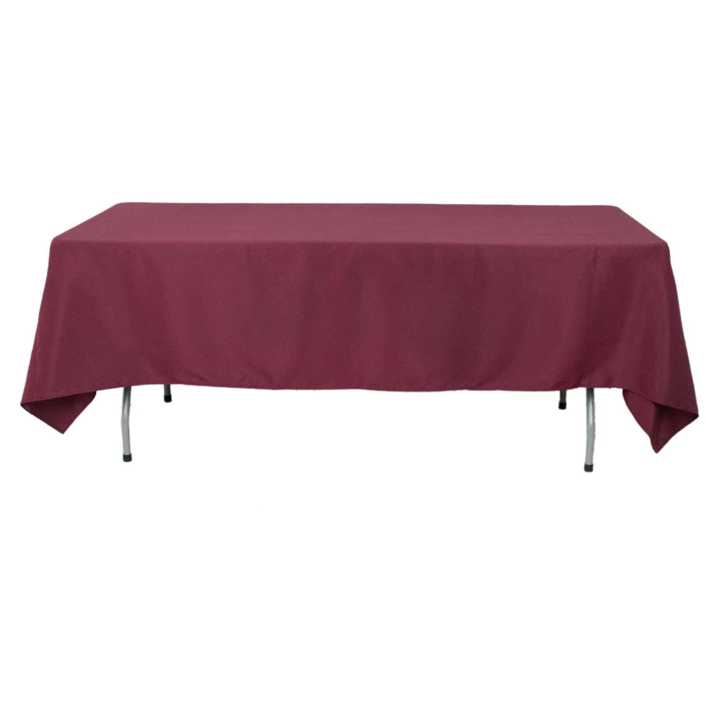 Premium Polyester 60"x102" Rectangle Tablecloth Burgundy - Durable 220GSM Wrinkle-Resistant Table Cover