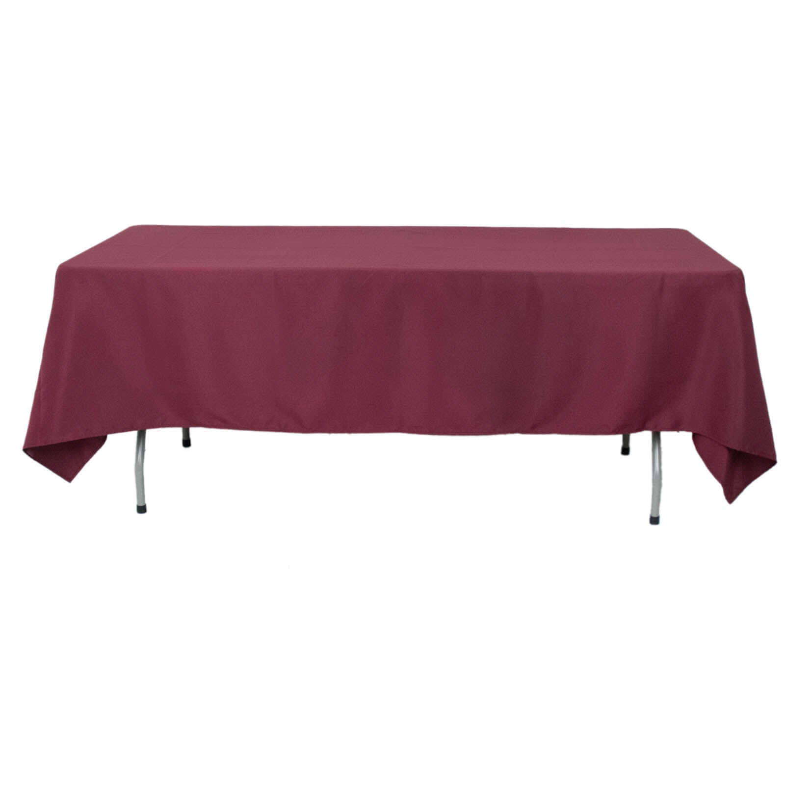 Premium Polyester 60"x102" Rectangle Tablecloth Burgundy - Durable 220GSM Wrinkle-Resistant Table Cover