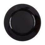 6-Pack Acrylic Round Charger Plates 13" in Black with Beaded Rim, Dinner Charger Event Tabletop Decor