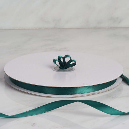 100 Yards 3/8" Hunter Emerald Green Single Face Decorative Satin Ribbon