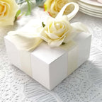 100 Pack White Cake Party Favor Boxes, 4"x4"x2" Cupcake Gift Boxes