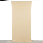 Beige 4 - Way Stretch Spandex Event Curtain Drapes, Wrinkle Free Backdrop Event Panel with Rod Pockets - 5ftx10ft - Bell Racket Store