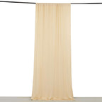 Beige 4 - Way Stretch Spandex Event Curtain Drapes, Wrinkle Free Backdrop Event Panel with Rod Pockets - 5ftx10ft - Bell Racket Store