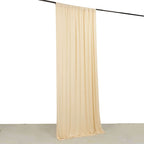 Beige 4 - Way Stretch Spandex Event Curtain Drapes, Wrinkle Free Backdrop Event Panel with Rod Pockets - 5ftx10ft - Bell Racket Store