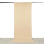 Beige 4 - Way Stretch Spandex Event Curtain Drapes, Wrinkle Free Backdrop Event Panel with Rod Pockets - 5ftx12ft - Bell Racket Store