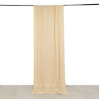 Beige 4 - Way Stretch Spandex Event Curtain Drapes, Wrinkle Free Backdrop Event Panel with Rod Pockets - 5ftx12ft - Bell Racket Store