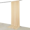 Beige 4 - Way Stretch Spandex Event Curtain Drapes, Wrinkle Free Backdrop Event Panel with Rod Pockets - 5ftx12ft - Bell Racket Store