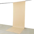 Beige 4 - Way Stretch Spandex Event Curtain Drapes, Wrinkle Free Backdrop Event Panel with Rod Pockets - 5ftx14ft - Bell Racket Store