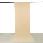 Beige 4 - Way Stretch Spandex Event Curtain Drapes, Wrinkle Free Backdrop Event Panel with Rod Pockets - 5ftx16ft - Bell Racket Store