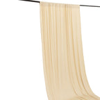 Beige 4 - Way Stretch Spandex Event Curtain Drapes, Wrinkle Free Backdrop Event Panel with Rod Pockets - 5ftx18ft - Bell Racket Store