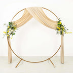 Beige 4 - Way Stretch Spandex Event Curtain Drapes, Wrinkle Free Backdrop Event Panel with Rod Pockets - 5ftx18ft - Bell Racket Store