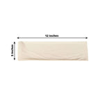 5 Pack Stretch Spandex Chair Sashes Beige - Fitted Finish Two Ply Heavy Duty Chair Bands 5"x12"