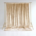 Beige Crushed Velvet Backdrop Curtain â€“ 5ft x 10ft Event Drape with Rod Pocket, Privacy Panel for Photo Booths & Events - Bell Racket Store