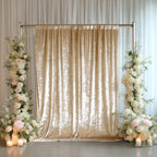 Beige Crushed Velvet Backdrop Curtain â€“ 5ft x 10ft Event Drape with Rod Pocket, Privacy Panel for Photo Booths & Events - Bell Racket Store