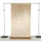 Beige Crushed Velvet Backdrop Curtain â€“ 5ft x 10ft Event Drape with Rod Pocket, Privacy Panel for Photo Booths & Events - Bell Racket Store