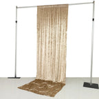 Beige Crushed Velvet Backdrop Curtain â€“ 5ft x 12ft Event Drape with Rod Pocket, Privacy Panel for Photo Booths & Events - Bell Racket Store