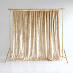 Beige Crushed Velvet Backdrop Curtain â€“ 8ft x 8ft Event Drape with Rod Pocket, Privacy Panel for Photo Booths & Events - Bell Racket Store